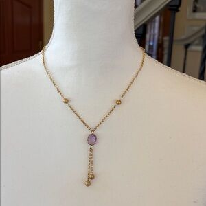 14K RCI Gold Amethyst Necklace Made in Italy